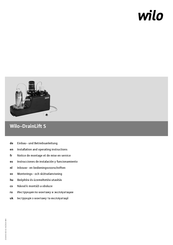 Wilo DrainLift S Instrucciones De Instalación Y Funcionamiento