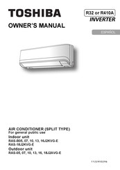 Toshiba RAS-18J2KVG-E El Manual Del Propietario