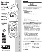 Klein Tools CL2000 Manual De Instrucciones