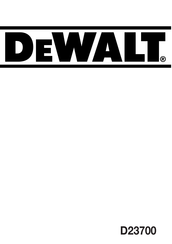 DeWalt D23700 Manual Del Usuario