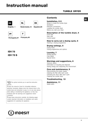 Indesit IDV 75 S Manual De Instrucciones