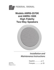 Federal Signal AMR6-100K Instrucciones De Instalación Y Mantenimiento