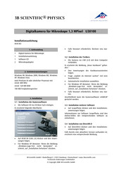 3B SCIENTIFIC PHYSICS U30100 Instrucciones De Instalación