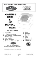 Essick Air E27 000 Manual De Cuidados Y Uso Del Propietario