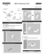 Schlage ND170 Dummy Trim Instrucciones De Instalación