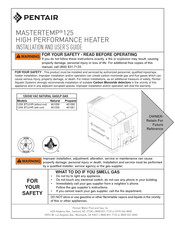 Pentair MASTERTEMP 125 Guía De Instalación Y Usuario