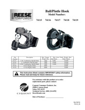 Cequent Performance Products Reese 74119 Manual Del Usuario