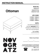 Dorel Ottoman DA037OT-GN Manual De Instruccione