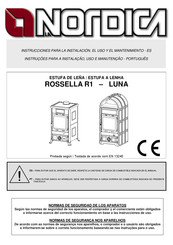 Nordica ROSSELLA R1 Instrucciones Para La Instalación, El Uso Y El Mantenimiento