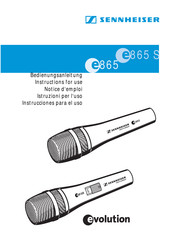 Sennheiser e865 Instrucciones Para El Uso