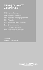 Simons Voss Technologies Z4.KA Folleto De Instrucciones