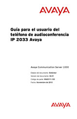 Avaya 2033 Guía Para El Usuario