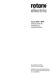 rotork electric Gama RBM Instrucciones De Instalación Y Mantenimiento