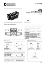 Duplomatic Oleodinamica BD6 20 Serie Manual Del Usuario