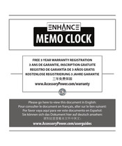 Accessory Power ENHANCE MEMO CLOCK Guia De Inicio Rapido