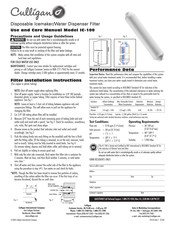 Culligan IC-100 Manual De Utilización Y Mantenimiento