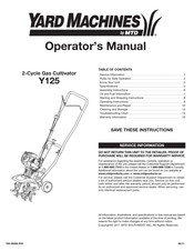 Yard Machines Y125 Manual De Instrucciones