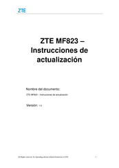 ZTE MF823 Instrucciones De Actualización