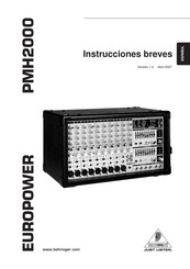 Behringer EUROPOWER PMH2000 Instrucciones Breves