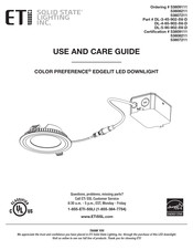 ETI COLOR PREFERENCE DL-3-45-902-SV-D Manual De Uso Y Cuidado
