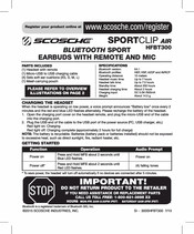 Scosche SPORTCLIP AIRHFBT300 Manual Del Usuario