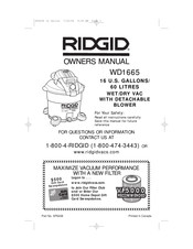 RIDGID WD1665 Manual Del Usuario