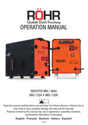 Rohr MIG-150R Operación Manual