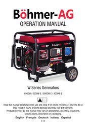 Bohmer-AG 9000W-E Operación Manual