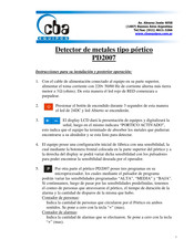 CBA PD2007 Instrucciones Para Su Instalación Y Posterior Operación