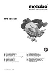 Metabo MKS 18 LTX 58 Manual Original