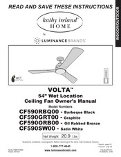 Luminance Brands Kathy Ireland Home VOLTA CF590SW00 Manual De Instrucciones