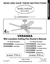 Luminance Brands Kathy Ireland Home CF552ORB00 El Manual Del Propietario