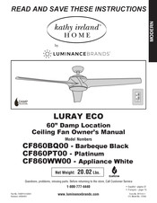 Luminance Brands Kathy Ireland Home CF860BQ00 El Manual Del Propietario