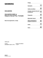 Siemens SINUMERIK 802D sl Manual De Programación Y Manejo