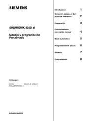 Siemens SINUMERIK 802D sl Manejo Y Programación