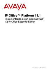 Avaya IP Office Manual Del Usuario