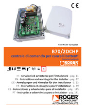 Roger Technology B70-2DCHP Instrucciones Y Advertencias Para El Instalador