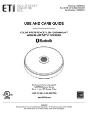 ETI Solid State Lighting FM-15-16-802-SV-D-BT Manual De Uso Y Cuidado