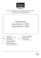 Bosch+Sohn bosotherm 1300 Instrucciones Para El Uso