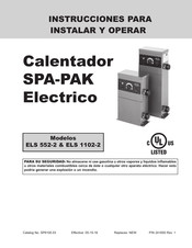 Raypak SPA-PAK ELS 552-2 Instrucciones Para Instalar Y Operar