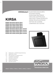 KRONAsteel KIRSA 500 black/black glass Guia Del Usuario