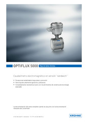 KROHNE OPTIFLUX 5000 Hoja De Datos Técnica