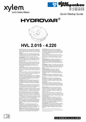 Gloor Pumpenbau xylem HYDROVAR HVL 2.015 Guia De Inicio Rapido