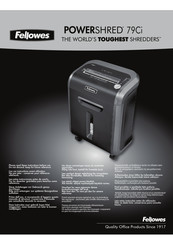 Fellowes POWERSHRED 79Ci Guia De Inicio Rapido
