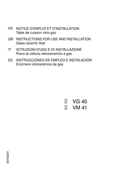 ROSIERES VG 40 Instrucciones De Instalación Y Empleo