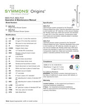 Symmons Origins 9603-PLR Manual De Funcionamiento Y Mantenimiento