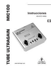 Behringer TUBE ULTRAGAIN MIC100 Instrucciones