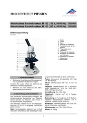 3B SCIENTIFIC PHYSICS M 100 Instrucciones De Uso