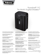 Fellowes Powershred 11C Guia Del Usuario