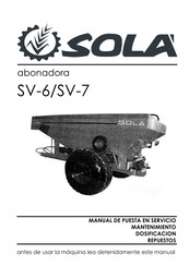 Sola SV-7 Manual De Puesta En Servicio. Mantenimiento. Dosificación. Repuestos